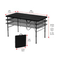 New 4 Foot Fold-In-Half Adjustable Table Rich Black Folding Table Camping Picnic Table